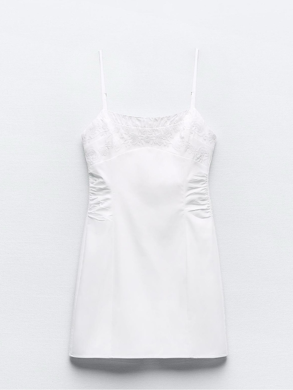 Embroidered Poplin Mini Dress
